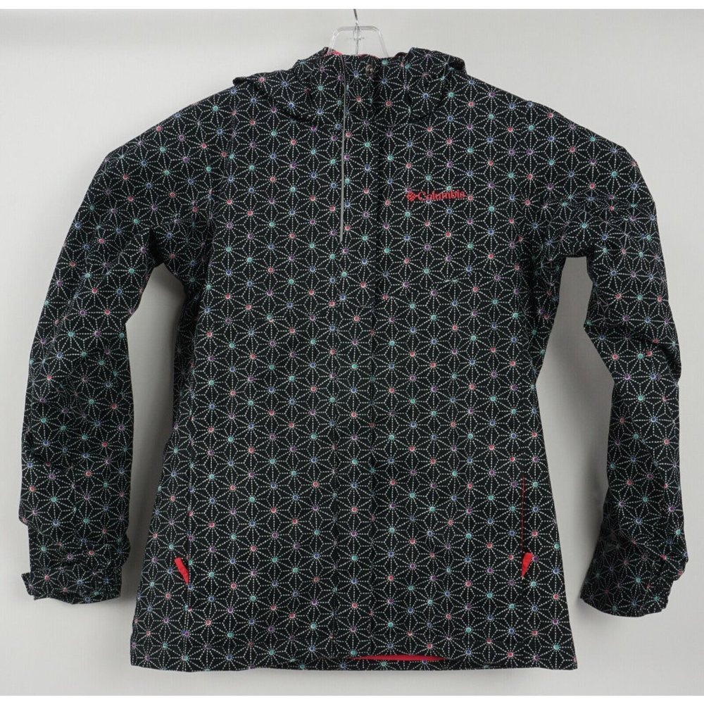 Columbia Interchange Outgrown Kids Large Black Snowflake Lined Waterproof Jacket
